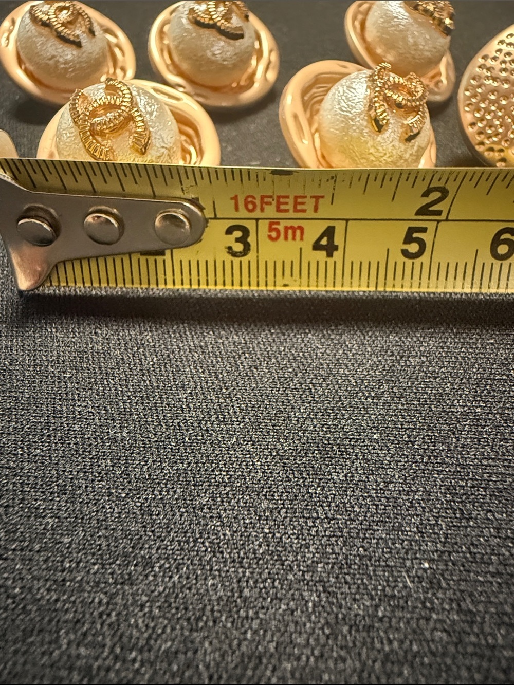 Gold and Pearl Logo Buttons / Brooches Set - Picture 2 of 8